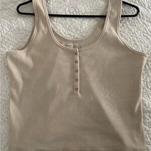 NWT Abercrombie and Fitch Henley soft rib tank top in tan size XL